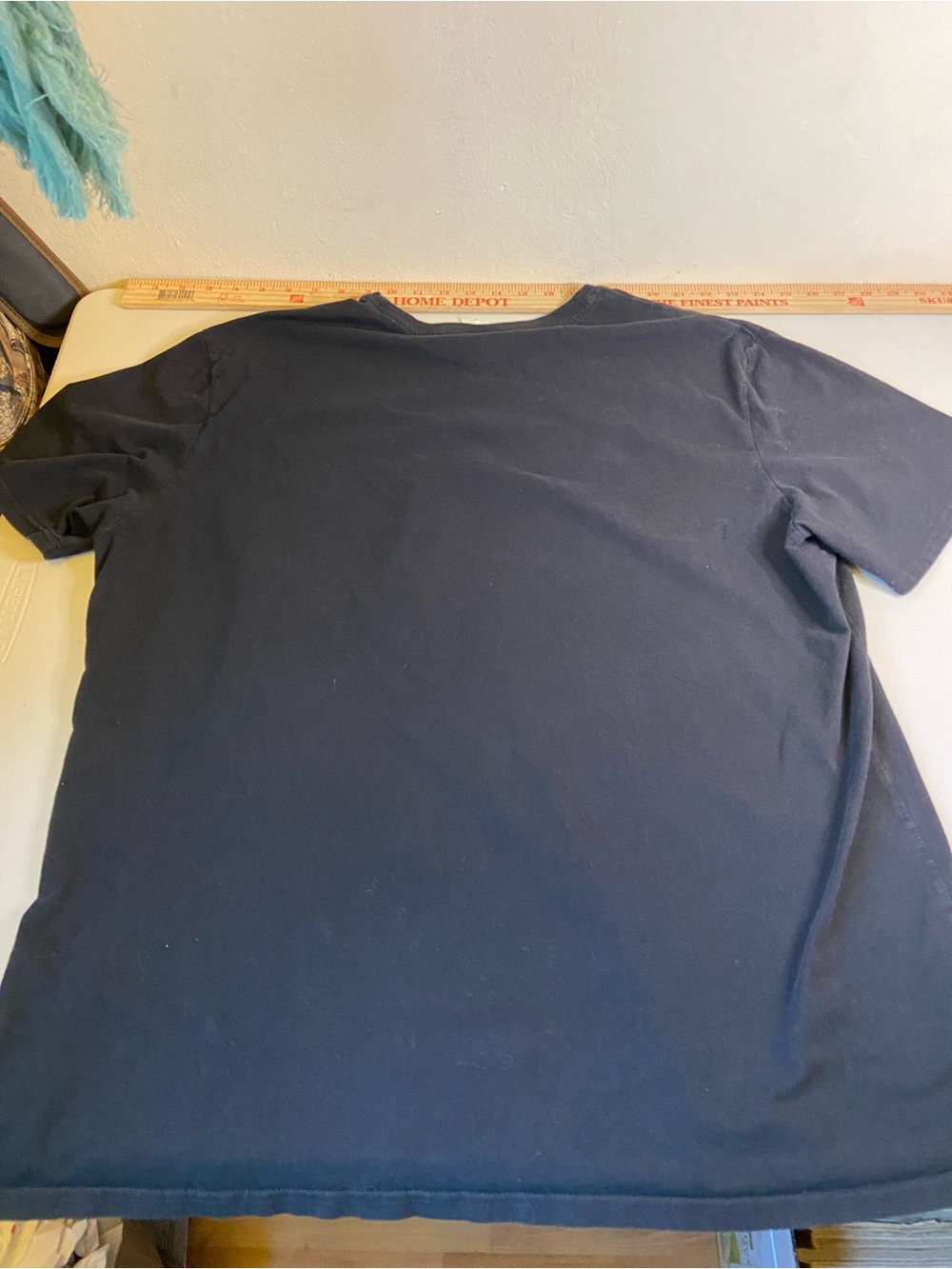 Black Short-Sleeve Graphic Tee with Faded Blue Band Logo - Picture 5 of 5